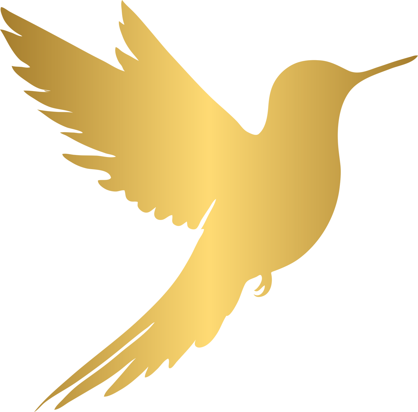 Golden hummingbird, gold color hummingbird