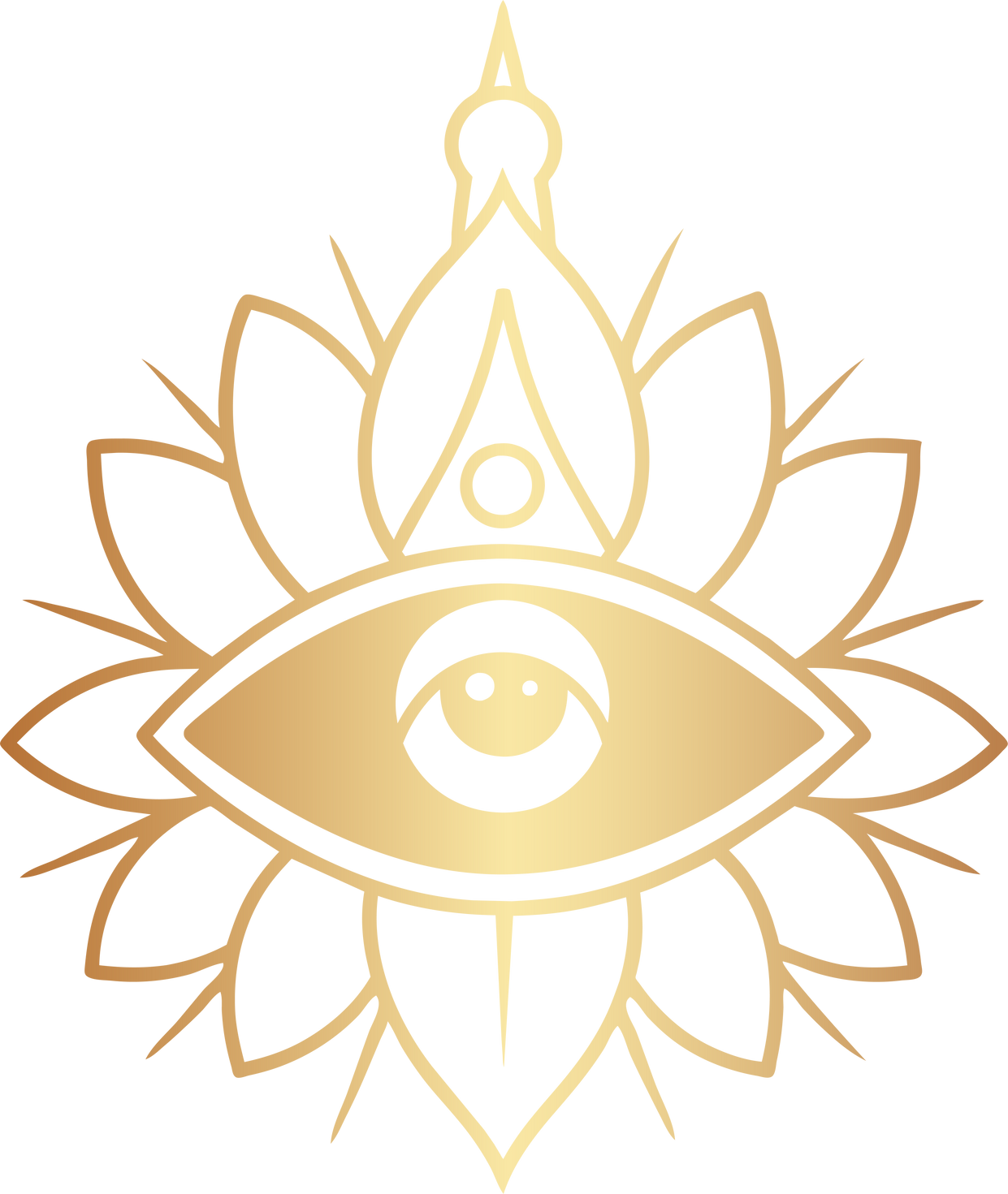 Golden third eye symbol